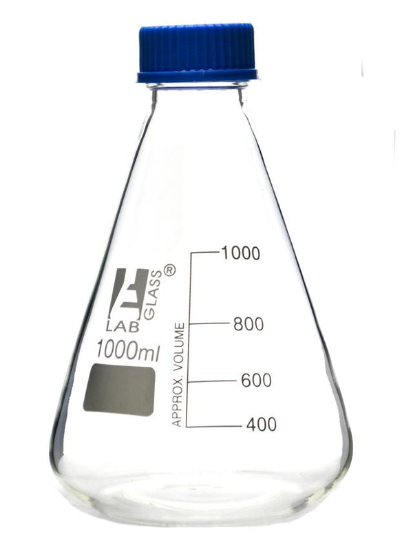 Matraz Erlenmeyer Con Tapa Rosca Gl45 Azul 1Lt   Eisco ID-1461298
