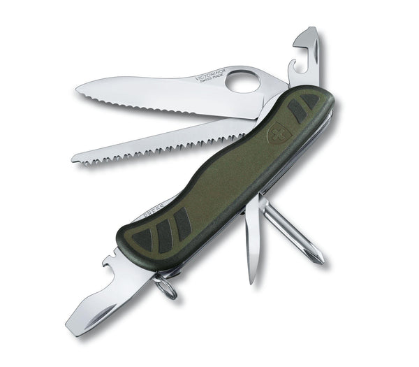 Navaja Suiza Del Soldado Verde-Negra 111Mm 10 Funciones Grande Victorinox ID-1921126