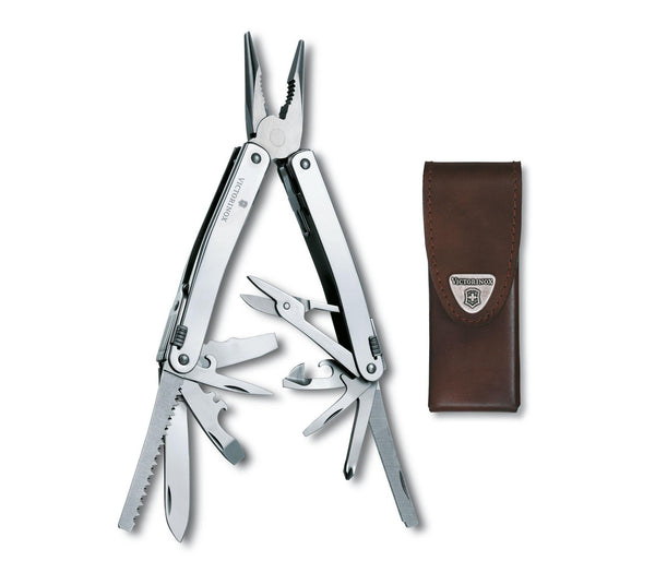 Navaja Suiza Swiss Tool Spirit X  Con Funda De Piel Cafe 105Mm 24 Funciones Victorinox ID-1921428