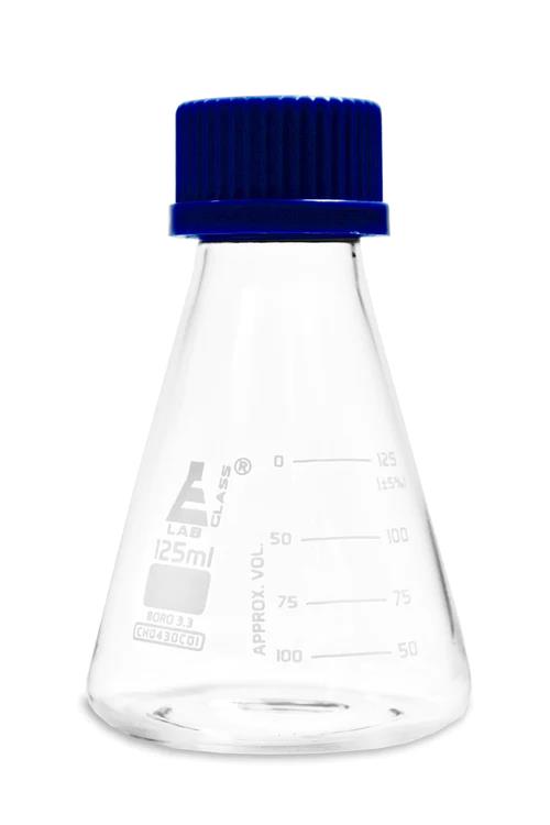 Matraz Erlenmeyer Con Tapa Rosca Gl45 Azul 125Ml Eisco ID-2171404