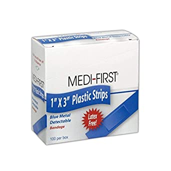 Curita Medi-First Metal Detectable De Plastico Azul Pk/100   Nal ID-1411847