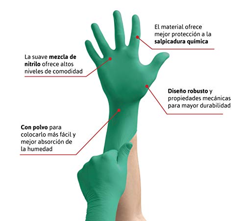 Guante De Nitrilo Azul Touchntuff Mediano Grueso C/100   Ansell ID-2157459