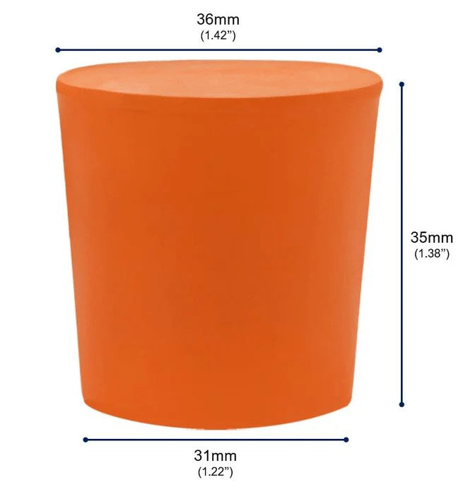 Tapon De Hule Naranja 31/36Mm