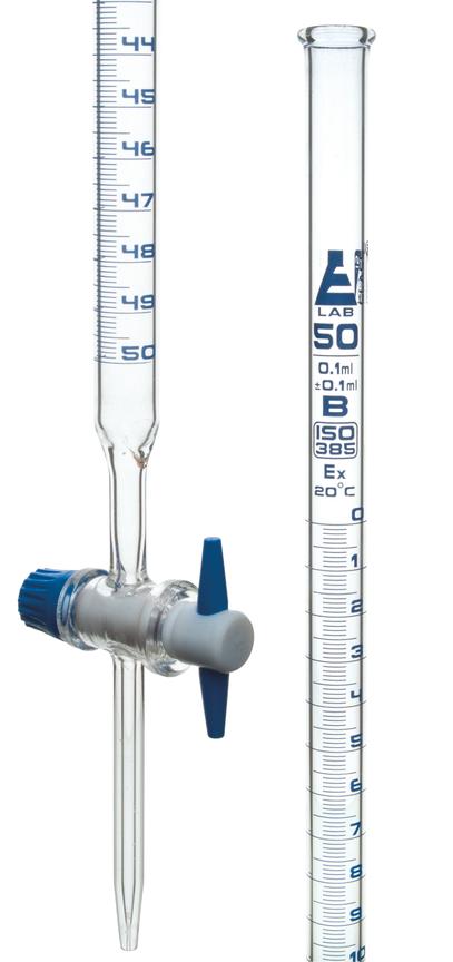 Bureta Clase "B" Llave De Teflon Recta Grad. Azul 50Ml   Eisco ID-1481253