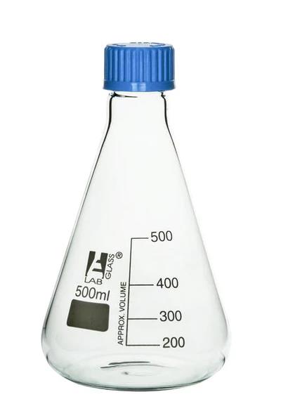 Matraz Erlenmeyer Con Tapa Rosca Gl45 Azul 500Ml Eisco ID-2171405