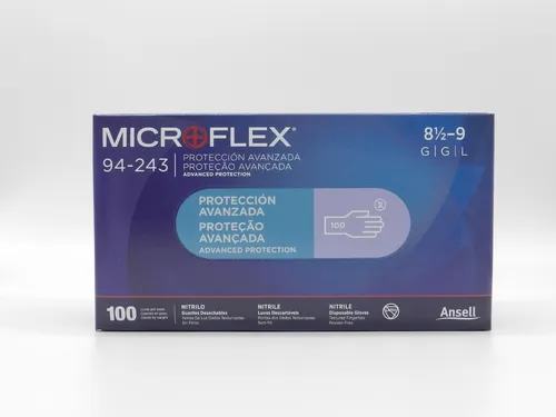Guante De Nitrilo Morado Grande Microflex Grueso C/100   Ansell ID-2157818