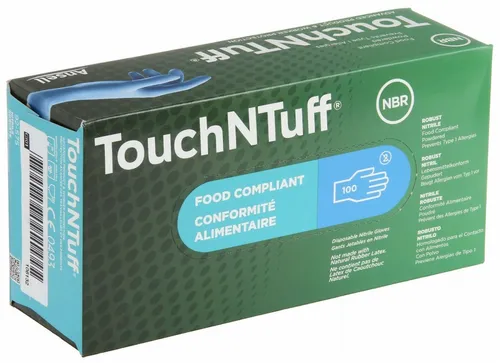Guante De Nitrilo Azul Touchntuff Grande Grueso C/100   Ansell ID-2157419