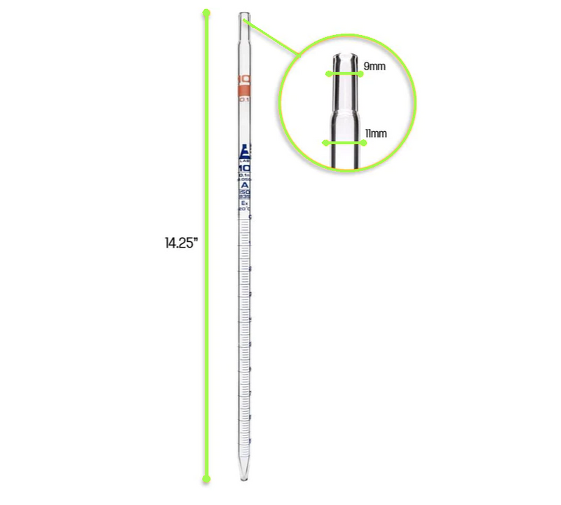 Pipeta Serologica Graduada Clase "A" 10Ml X 1/10   Eisco ID-2542830