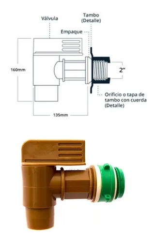 Llave De Media Vuelta 2" Para Tambo Mv-6   Tricorp ID-2156286