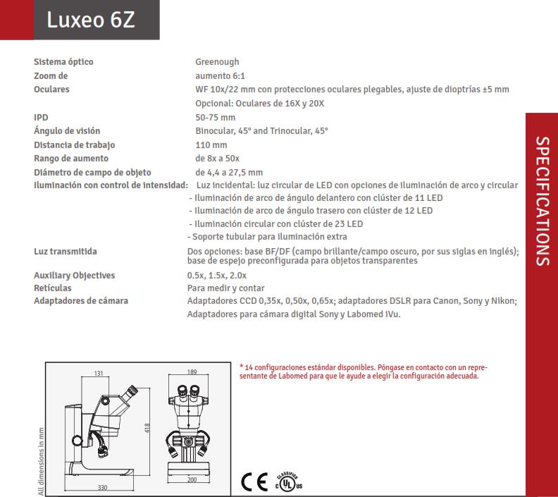 Estereomicroscopio Triocular Luxeo 6Z 8X A 50X Led   Labomed ID-2132093