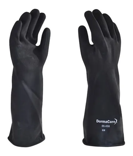 Guante P/Acido Hule 450 Negro Largo Talla 9 Par   Dermacare ID-2165807