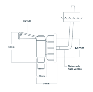 Llave Porron Media Vuelta Chica Tapa 61Mm Mv-10  Tricorp ID-2156311