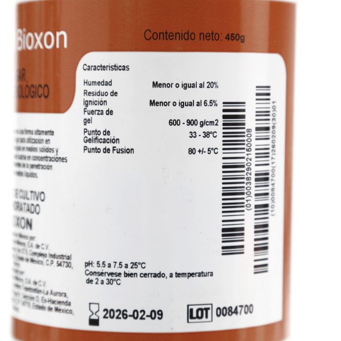 Agar Bacteriologico 450G   Bioxon ID-2138207