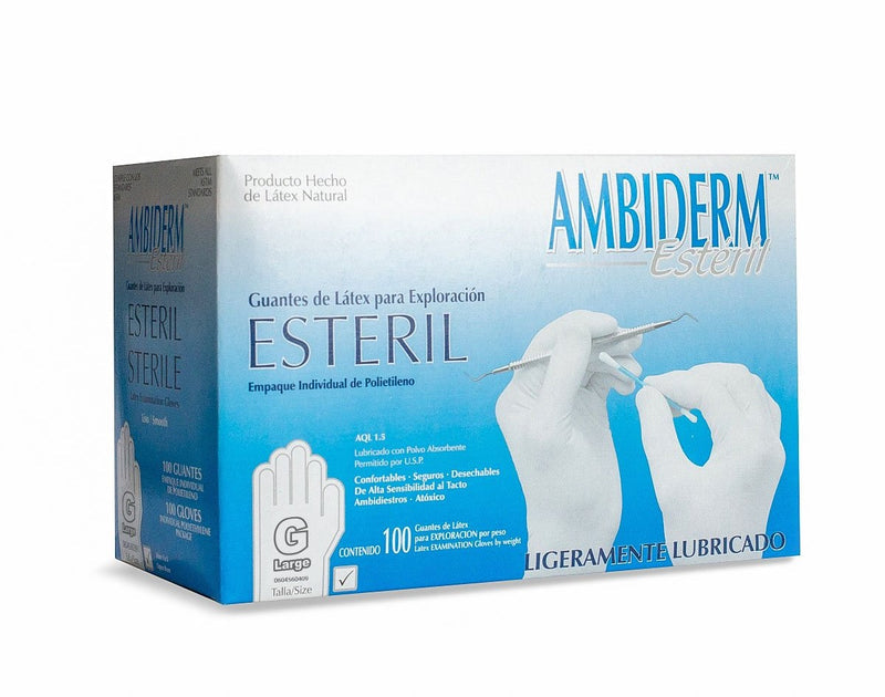 Guante De Latex Esteril Mediano Pk/100   Ambiderm ID-2151867