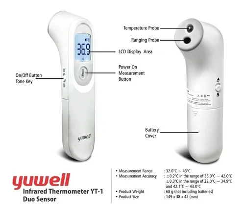 Termometro Infrarrojo Corporal 32°C A 43°C   Yuwell ID-2166201