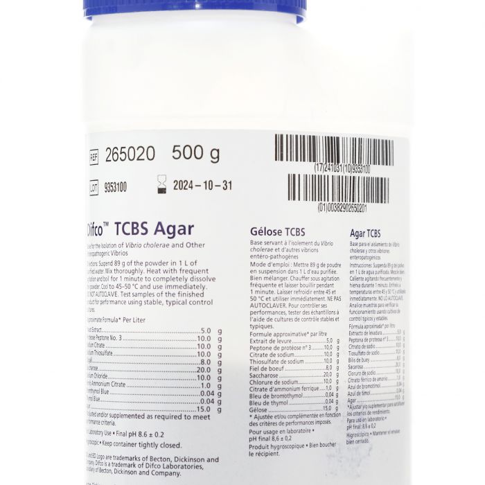 Agar Tcbs 500G   Difco ID-2091007